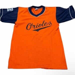 Vintage Russell Athletic Orange and Navy Kids Jersey